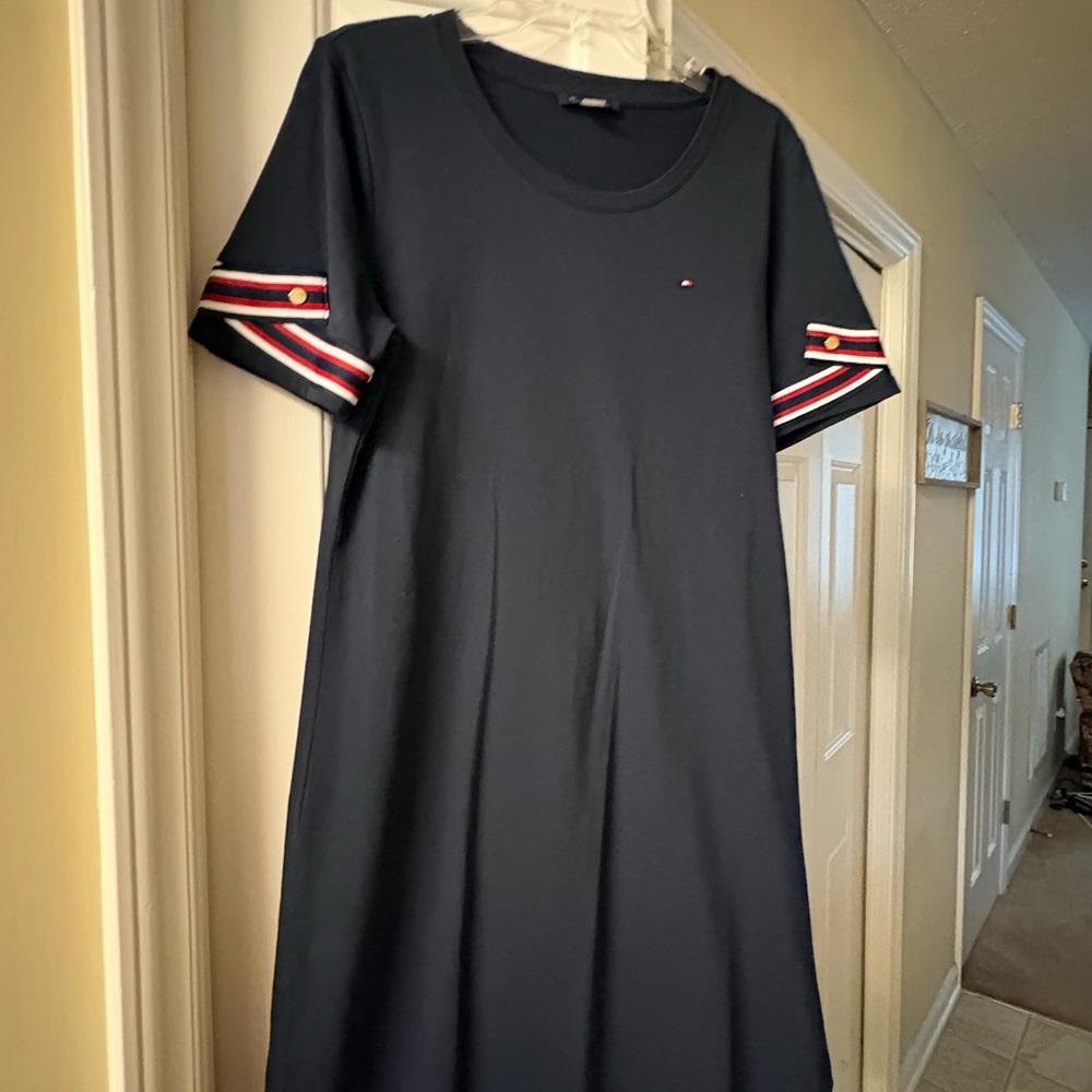 Tommy Hilfiger Navy Dress with Red and White Accents